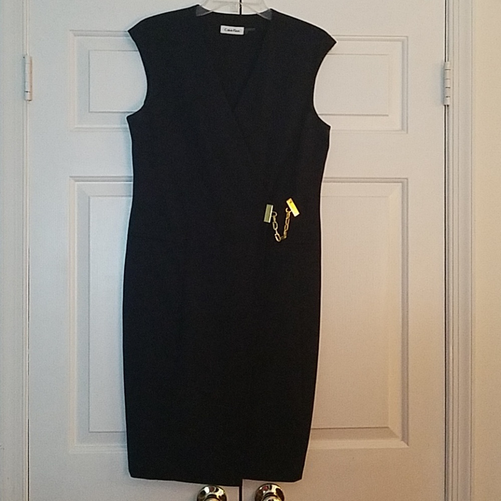 Navy blue dress. Great for the offic